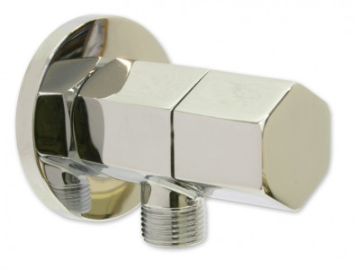 Rohový ventil s keramickým vrškem 1/2" x 3/8" - Chrom, šestihranný 
